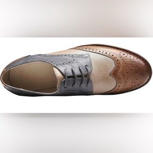 9N 9 narrow Two-Tone Leather Oxfords Brogues
